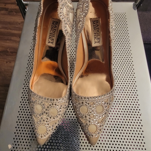 Badgley Mischka Kiara Embellished pointed Toe heels - Picture 1 of 12